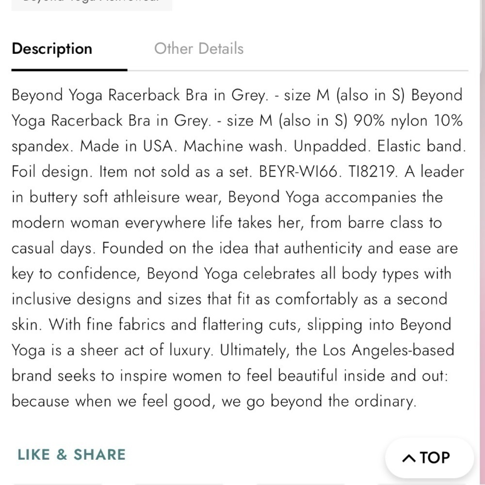 Beyond Yoga Racerback Bra in Foil Tie Dye XS - Picture 9 of 9